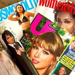 5-pack of various magazines for fashion inspo, collages and vision boards!